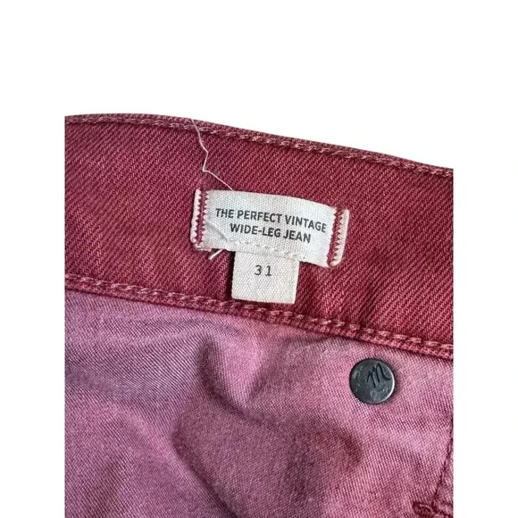 Madewell THE PERFECT VINTAGE
WIDE-LEG JEANS Red Size 31 Inseam 29.75” - Picture 2 of 16